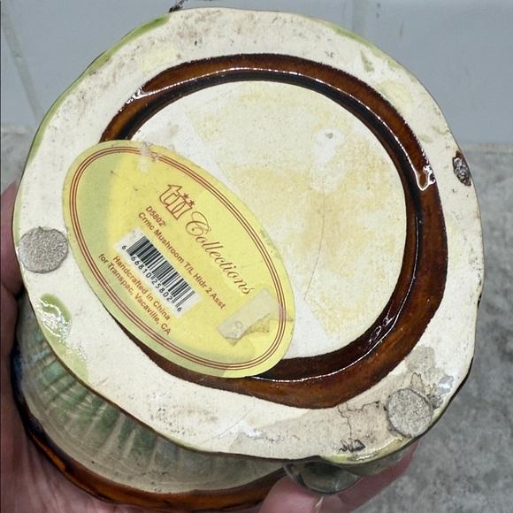 Vintage Ashtray and Mushroom Incense Holder on Wood tray platform. 9x6x7.5 in - Picture 6 of 7